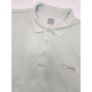 Columbia‎ PFG Polo Shirt Men's L Green Short Sleeve Vented Fishing Omnishade